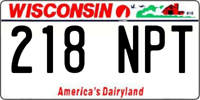 WI license plate 218NPT
