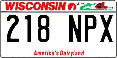 WI license plate 218NPX