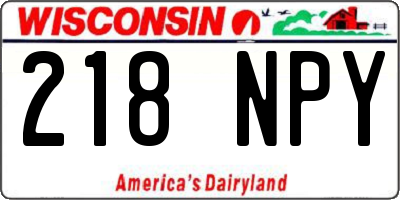 WI license plate 218NPY
