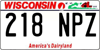 WI license plate 218NPZ