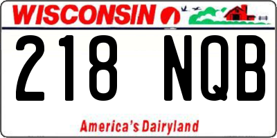 WI license plate 218NQB