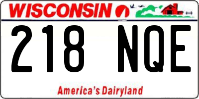 WI license plate 218NQE