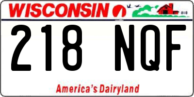 WI license plate 218NQF