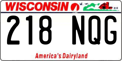 WI license plate 218NQG