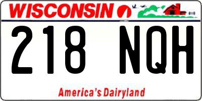 WI license plate 218NQH