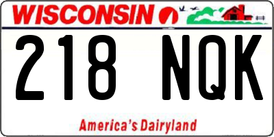 WI license plate 218NQK