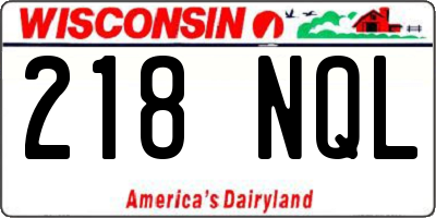 WI license plate 218NQL