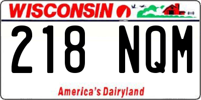 WI license plate 218NQM