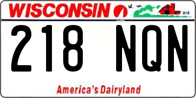 WI license plate 218NQN