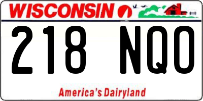 WI license plate 218NQO