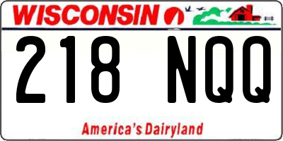 WI license plate 218NQQ