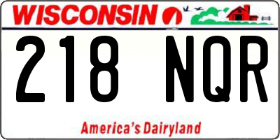 WI license plate 218NQR