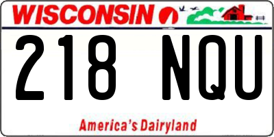 WI license plate 218NQU