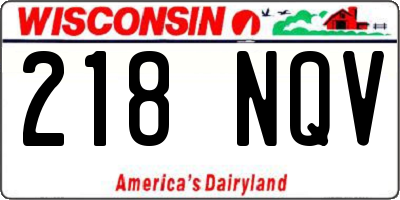 WI license plate 218NQV