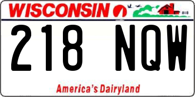 WI license plate 218NQW