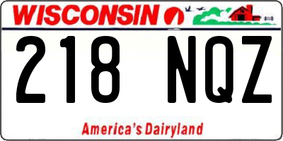 WI license plate 218NQZ