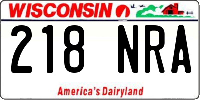 WI license plate 218NRA