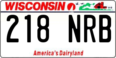 WI license plate 218NRB