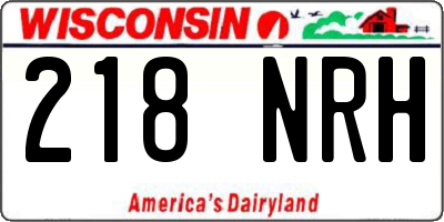 WI license plate 218NRH