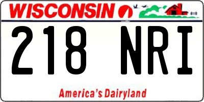 WI license plate 218NRI