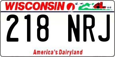 WI license plate 218NRJ