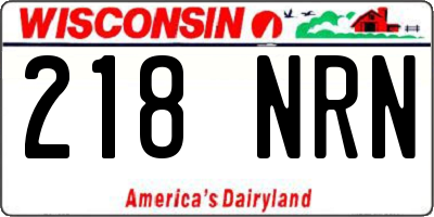 WI license plate 218NRN