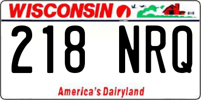 WI license plate 218NRQ