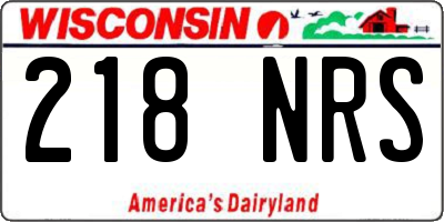 WI license plate 218NRS