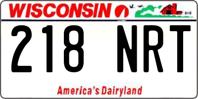 WI license plate 218NRT