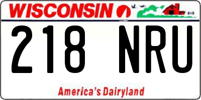 WI license plate 218NRU