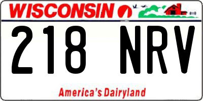 WI license plate 218NRV