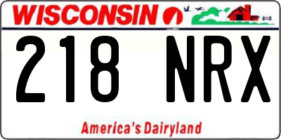 WI license plate 218NRX