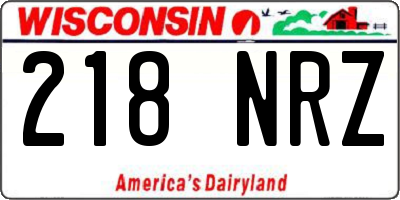 WI license plate 218NRZ