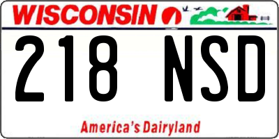WI license plate 218NSD