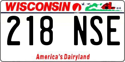 WI license plate 218NSE