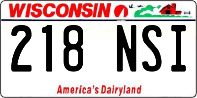WI license plate 218NSI