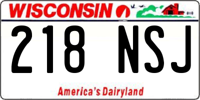 WI license plate 218NSJ