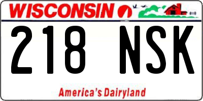 WI license plate 218NSK