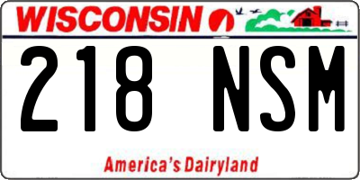 WI license plate 218NSM