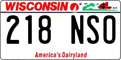 WI license plate 218NSO