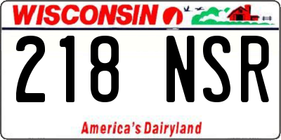 WI license plate 218NSR