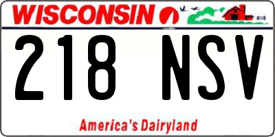 WI license plate 218NSV