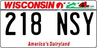 WI license plate 218NSY