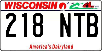 WI license plate 218NTB