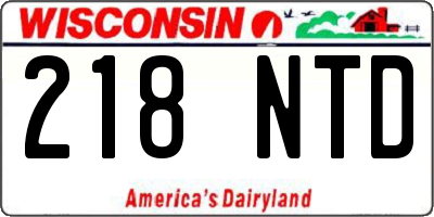 WI license plate 218NTD