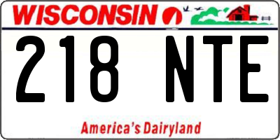 WI license plate 218NTE