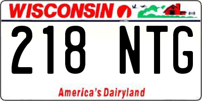 WI license plate 218NTG