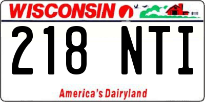 WI license plate 218NTI