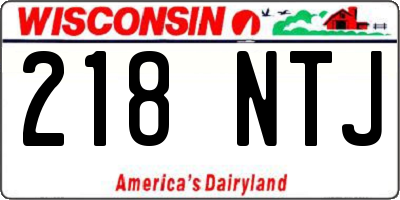 WI license plate 218NTJ