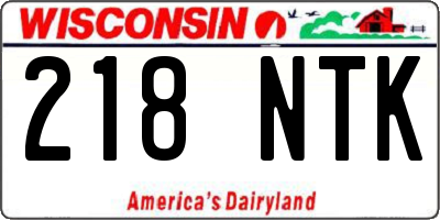 WI license plate 218NTK